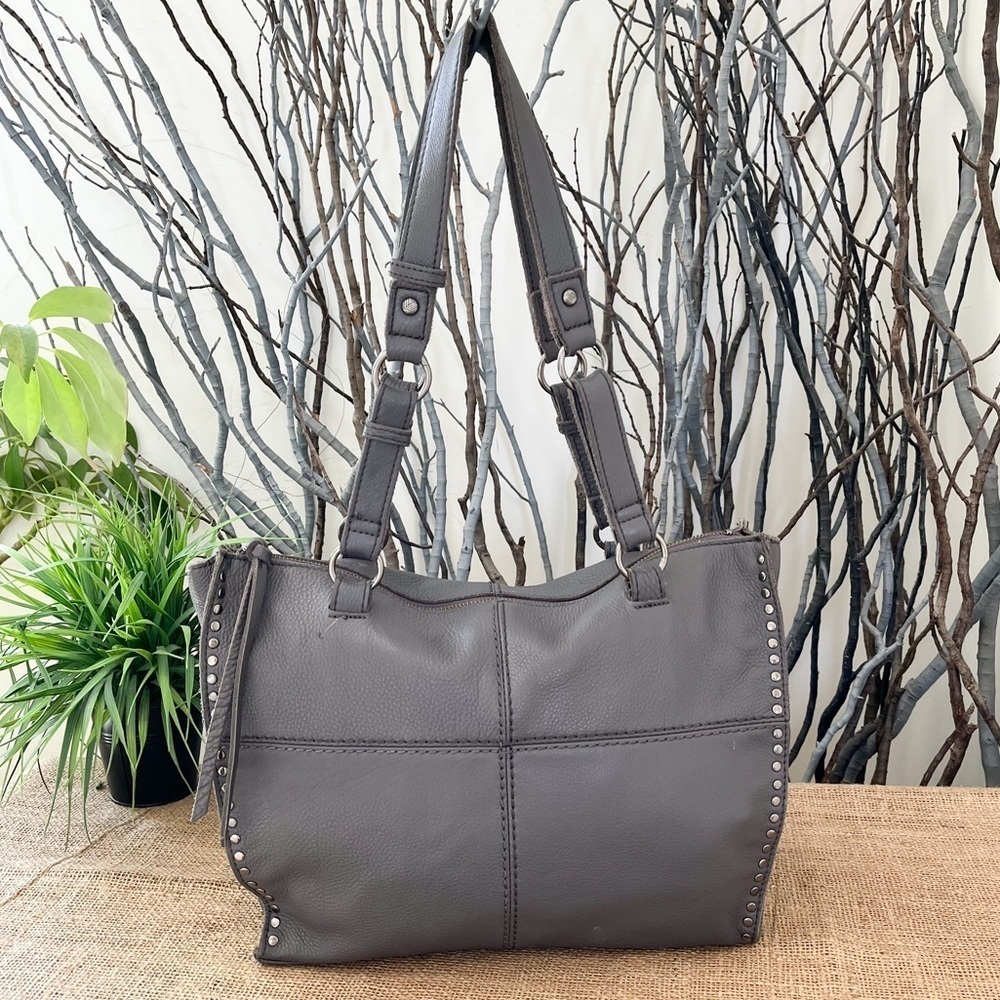 The Sak Silverlake Gray Studded Shopper Shoulder Bag - Picture 3 of 14